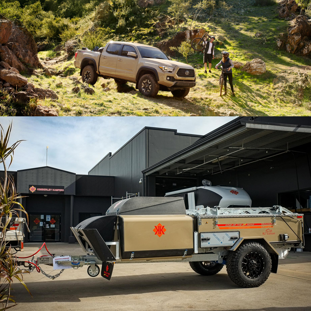 offroad camper trailer colour matched toyota tacoma